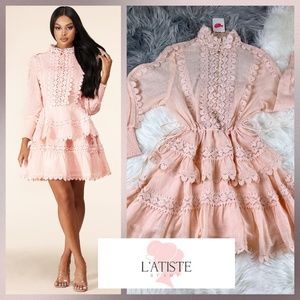 L'ATISTE Cotton Candy Victorian Ruffled Lace Mini
